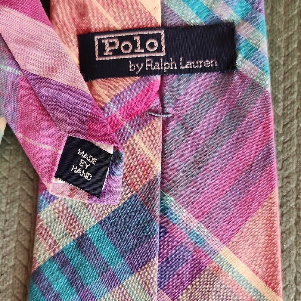 Polo By Ralph Lauren Madras Tie - Picture 2 of 2